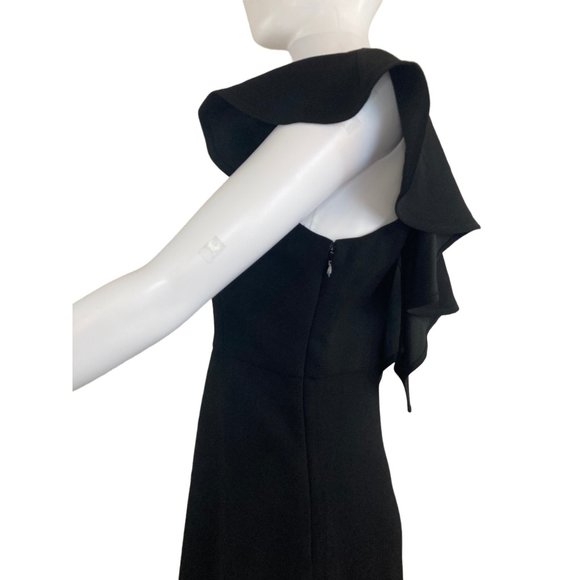 BCBG Black Flutter Ruffle Sleeve Short Dress Size 2 - Picture 5 of 8